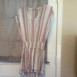 Rails Striped Mini Dress in Pink and Cream